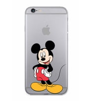 Apple iPhone 6 Plus Uyumlu Kamera Korumalı Tıpalı Kapak Mickey Mouse TasarımlıŞeffaf Kılıf