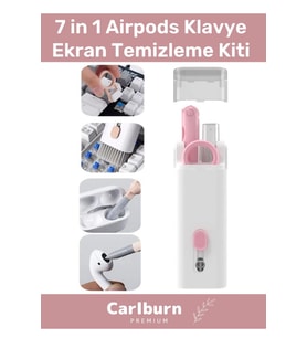 Premium Çok Fonksiyonlu Güçlü Silikon Uçlu 7 in 1 Airpods Klavye Ekran Temizleme Kiti
