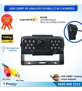 AHD 1080P ve Analog Pal Çevirilebilir 16 IR Ledli Gece Görüşlü Full HD Araç Kamerası