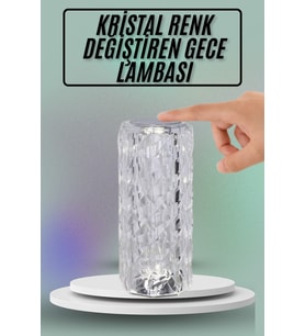 Masa ve Gece Lambası Şık ve Dayanıklı Sensörlü Şarjlı Kristal Lamba