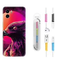 Vivo Y15S Y32 Y33S Y51 Y53S Kılıf Kablo Koruma Spiral Silikon Red Eagle 1752