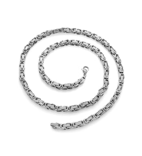 Pigado 317L Çelik Silver Renk 5 mm 60 cm Kral Zinciri Kolye (Gri)