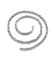 Pigado 317L Çelik Silver Renk 5 mm 60 cm Kral Zinciri Kolye (Gri)