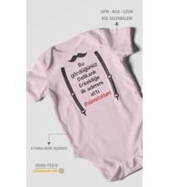 Erkekliğe İlk Adım Baskılı Bebek Zıbını – Çıtçıtlı Body  %100 Pamuk Kısa Kol (Bebek Pembesi)