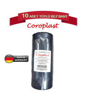 10 Adet Coroplast Tüylü Bez Bant 19mm X 15 Metre Ref:8551