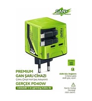 Gan+ Pd 40w Hızlı Şarj Adaptörü Çoklu Çıkış Usb-c Lightning Kablolu Hızlı Şarj Cihazı Ev Ofis Uyumlu Yeşil
