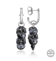 Swarovski Crystal Taşlı Gümüş Salkım Sallantılı Çivili Kadın Küpe