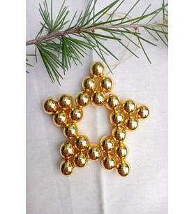 10cm Parlak Gold Dekoratif Yıldız Süs - Duvar Süsü - Mutfak Süsü - Ağaç Süsü