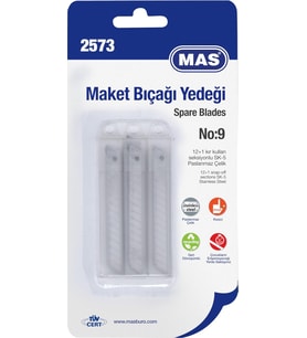 Kartelada Küçük Maket Bıçağı Yedeği, 3 Tüp