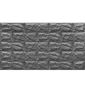 Gri Yapışkanlı 3D Kabartmalı Duvar Kağıdı 70x38 cm 0,26 m2 NW02 (Gri-Beyaz)