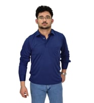 Erkek Gömlek Yaka Uzunkol Tişört T6063 BGL-ST04542 (İndigo)