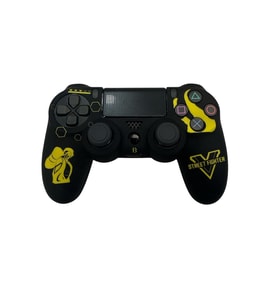 PS4 DualShock Joystick Koruyucu Street Fhghter Desenli Silikon Kılıf (Siyah-Kırmızı)