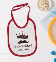BK Kids Kişiye Özel Sünnet Oldum Tasarımlı Kırmızı Bebek Mama Önlüğü-1