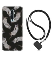 Oppo Reno 2Z 4 Lite 4 Pro 5 6 7 A31 Kılıf Boyun Askılı Silikon Sevimli Kedicikler 1785