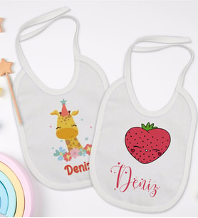BK Kids Kişiye Özel İsimli 2’li Beyaz Mama Önlüğü-13