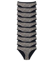 10 Adet Leopar Desenli Likralı Yumuşak Dokulu Kadın Slip Külot