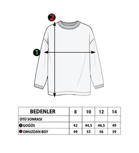 Toontoy Kız Çocuk Kanguru Cepli Baskılı Sweatshirt (Yeşil)