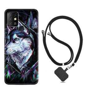 INFINIX Hot 8 9 10 11S Hot 10 Play 10T Kılıf Boyun Askılı Silikon Dog Eyes 1761