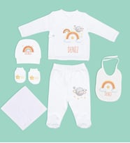 BK Kids Kişiye Özel Hastane Çıkışı, Bebek Kıyafeti, Yeni Doğan Bebek Hediyesi, 6 Parça Bebek Elbise Giyim Seti-3