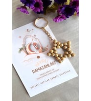 5 Adet Gold Yaldızlı Anahtarlık - Ramazan Hediyesi - Konsept Hediye
