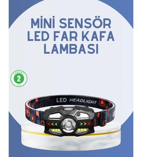 El Sensörlü LED Far Suya Dayanıklı Şarjlı Kafa Lambası