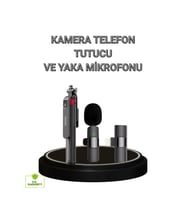 Vlog ve Canlı Yayın İçin Çift Yaka Mikrofonu ve Tripodlu Selfie Çubuğu Seti