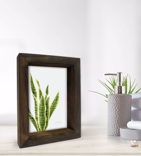 BK Gift Banyo Dekoratif Doğal Masif Ahşap Çerçeve 15x20cm-12 (Beyaz)