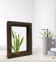 BK Gift Banyo Dekoratif Doğal Masif Ahşap Çerçeve 15x20cm-12 (Beyaz)