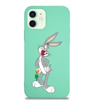 Apple iPhone 12 Mini  Lansman Kılıf Bugs Bunny Tasarımlı Altı Kapalı İçi Kadife Kaplı  Kapak (Şeffaf)