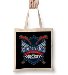Education Is Important But Hockey Is Importanter Bez Çanta Uzun Saplı