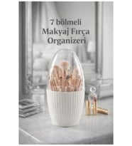 7 Bölmeli Şeffaf Makyaj Fırça ve Kozmetik Düzenleyici Organizer