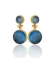 Kadir Jewellery 22 Ayar Altın Kaplama Kadın Taşlı Küpe -El İşçiliği Ve Hipoalerjenik Küpe
