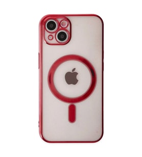 İphone 14 Plus Kılıf Magneticsafe Lazer  - Kırmızı