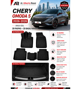 CHERY OMODA 5 2026-2026 Araca Özel 3D Paspas + 3D Bagaj Havuzu