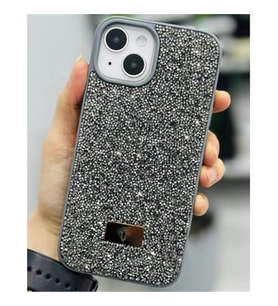 Coverzone iPhone 12 Pro ile Uyumlu Elmas Desen Ta?l? K?l?f � 2 mm Kamera �?k?nt? Koruma, I??lt?l? L�ks ??k Darbe Emici Kapak G�m�?