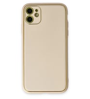Pilelistore   iPhone 12 Kılıf Coco Deri Silikon Kapak - Gold