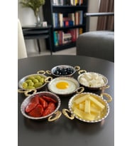 Bakır Kahvaltılık 6 lı Çerezlik Bakır Sunumluk 11 cm Meze tabağı bakır çerezlik