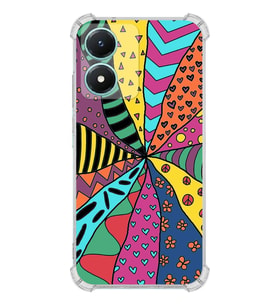 PrintiFy Vivyo Y02s Uyumlu Retro Color 4 Baskılı Şeffaf Köşe Korumalı Antişok Kılıf