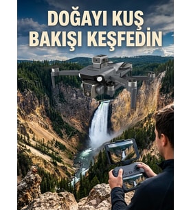 GPS Konumlandırmalı Çift Kameralı Drone Canlı Görüntü Aktarımlı