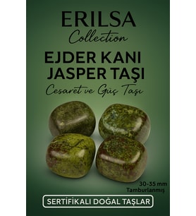 Sertifikalı Ejder Kanı Jasper Taşı Kütle 30-35 mm – Cesaret, Güç ve Denge Taşı (Çok Renkli)