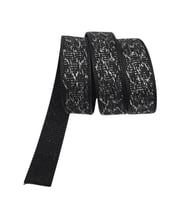 Angel Çanta Aksesuar 3 cm Polyester Kolon Siyah Gümüş Simli 1 Metre