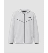 LCW Kids Gri Kapüşonlu Baskılı Erkek Çocuk Fermuarlı Sweatshirt