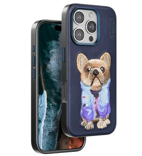 Iphone 16 Cute Desenli Kapak - Lacivert