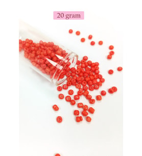 Dökme Cam Kum Boncuk Büyük Boy (6/0) 4 mm - 20 Gram - Turuncu - BNC101