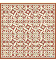 Geometrik Desen Black Seri Twill Eşarp Eşarp Askısı ile Birlikte 90x90 cm Açık K