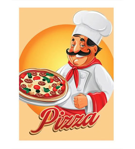 Pizza Yapan Aşçı Art Mdf Poster