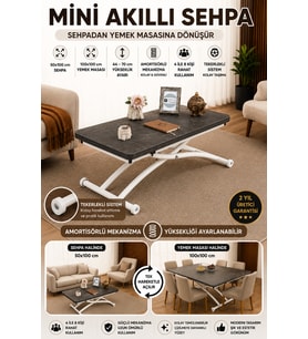 Mini Juppo Mdf Kartal Oval Köşe Beyaz Sehpa