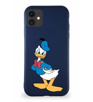 Apple iPhone 11 Soft Premier Kapak Donald Duck-D Tasarımlı Silikon Kılıf - Lacivert (Şeffaf)