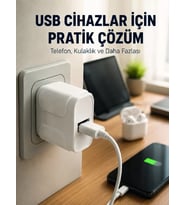 12W USB Şarj Adaptörü 5V 2.4A Hızlı ve Güvenli Şarj Başlığı
