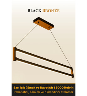 Orion Bronz 4000K Lineer LED Sarkıt Avize – Kumandalı Dim Edilebilir – Aşağı Işık